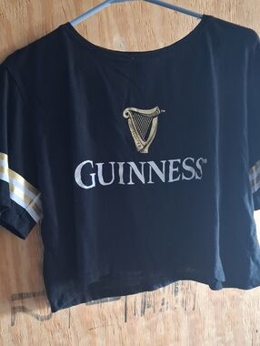 Guinness Black Tee with Gold Harp and White Logo